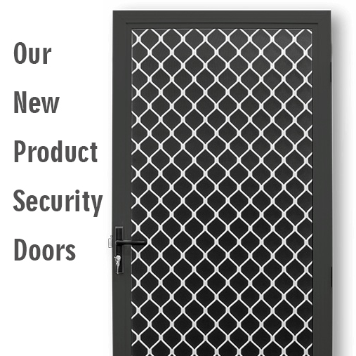 Diamond Grille Security Door Woodland Grey Frame with Surf Mist Grille